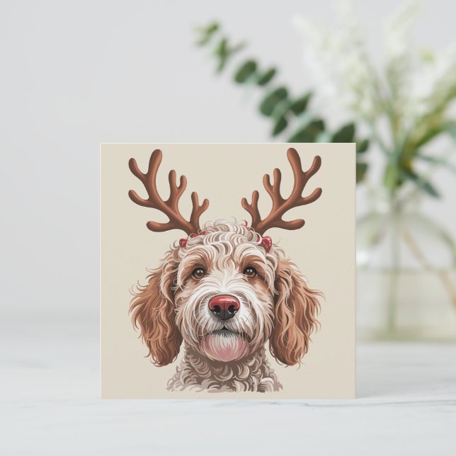 Cartes Pour Fêtes Annuelles Goldendoodle Christmas Amateur Chien Maman Cadeau (Debout devant)