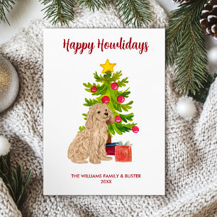 Cartes Pour Fêtes Annuelles Goldendoodle Happy Howliday Card
