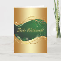 Goldenes Weihnachtsmotiv mit grünem Hintergrund