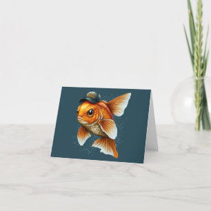 Cartes Pour Fêtes Annuelles Goldfish des rues dans un chapeau Nowruz Mobarak