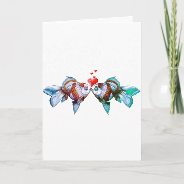 Cartes Pour Fêtes Annuelles Goldfish Kiss (Devant)