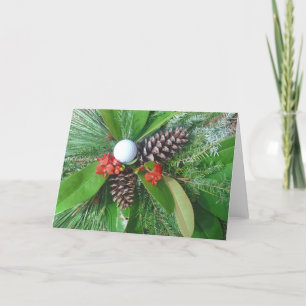 Cartes Pour Fêtes Annuelles Golf ball pine cones and evergreens Christmas