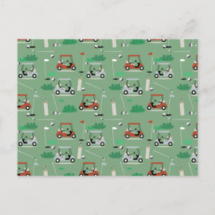 Cartes Pour Fêtes Annuelles Golf Carts Moderne Golfer Golf Thème Motif