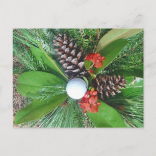 Cartes Pour Fêtes Annuelles Golf cônes de pin et verdure Noël
