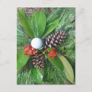 Cartes Pour Fêtes Annuelles Golf cônes de pin et verdure Noël