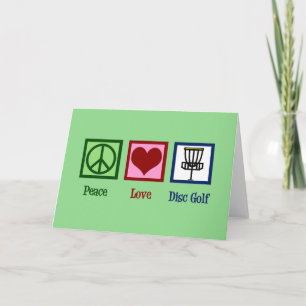 Cartes Pour Fêtes Annuelles Golf de disque d'amour de paix