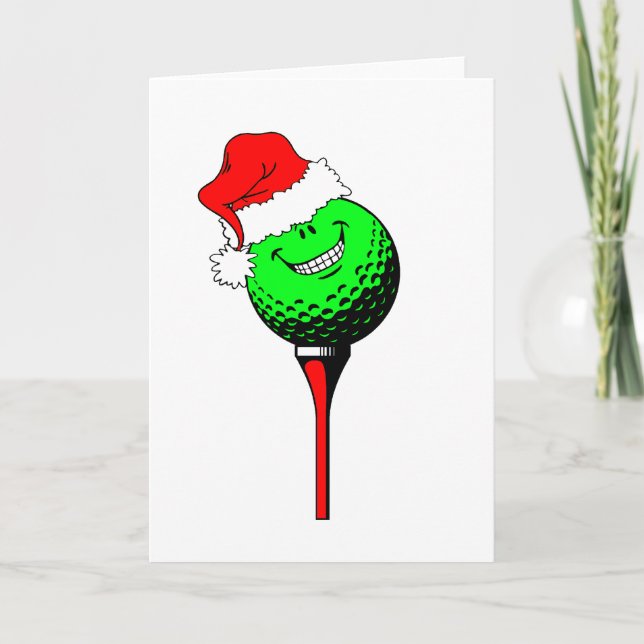 Cartes Pour Fêtes Annuelles Golf de Noël (Devant)