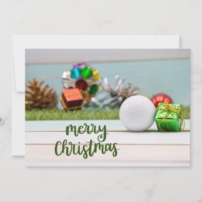 Cartes Pour Fêtes Annuelles Golf Joyeux Noël à Golfer  (Devant)