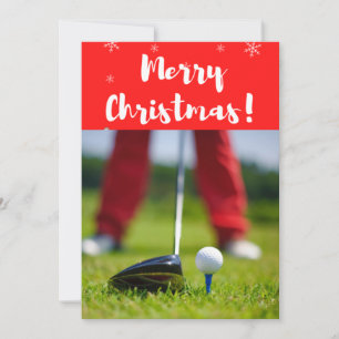 Cartes Pour Fêtes Annuelles Golf Joyeux Noël à Golfer Golf sur vert