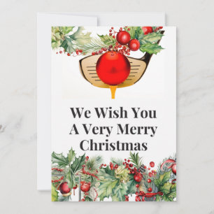 Cartes Pour Fêtes Annuelles Golf Joyeux Noël au golfeur avec ornement