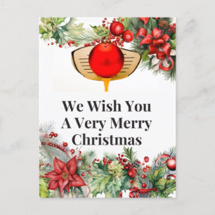 Cartes Pour Fêtes Annuelles Golf Joyeux Noël au golfeur avec ornement