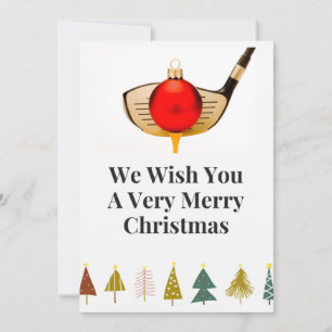 Cartes Pour Fêtes Annuelles Golf Joyeux Noël au golfeur avec ornement