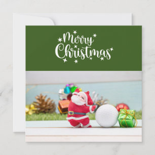 Cartes Pour Fêtes Annuelles Golf Joyeux Noël avec le Père Noël