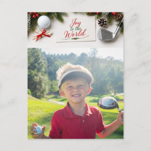 Cartes Pour Fêtes Annuelles Golf Joyeux Noël Photo de famille de vacances