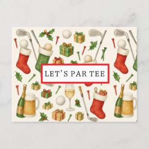 Cartes Pour Fêtes Annuelles Golf Let’s Par Golf ChRISTMAS Party pour golfeur