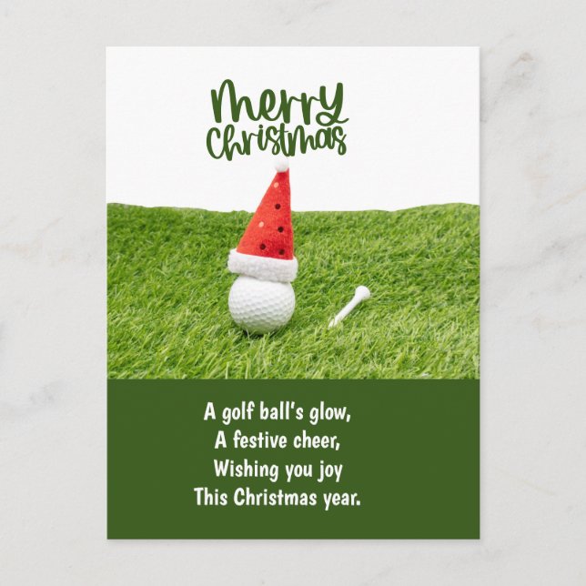 Cartes Pour Fêtes Annuelles Golf Noël avec Golf Ball (Devant)