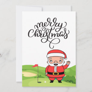 Cartes Pour Fêtes Annuelles Golf Noël dans le terrain de golf pour golfeur