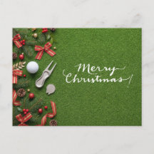 Golf Noël sur le green de putting Joyeux Noël
