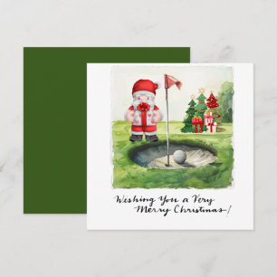 Cartes Pour Fêtes Annuelles Golf Noël thème pour golfeur sur le terrain