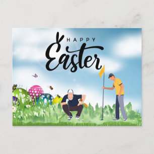 Cartes Pour Fêtes Annuelles Golf Pâques vacances pour golfeur