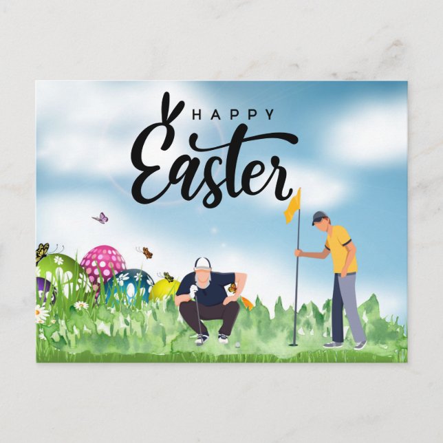 Cartes Pour Fêtes Annuelles Golf Pâques vacances pour golfeur (Devant)