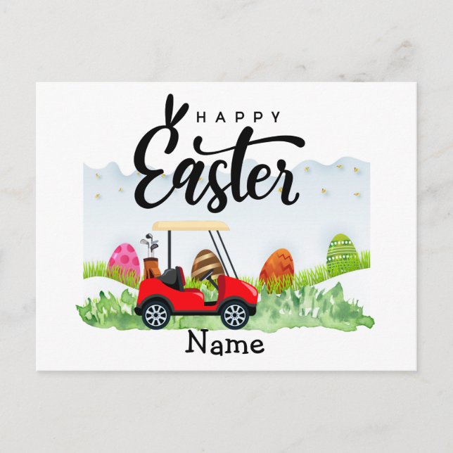 Cartes Pour Fêtes Annuelles Golf Pâques vacances pour golfeur (Devant)