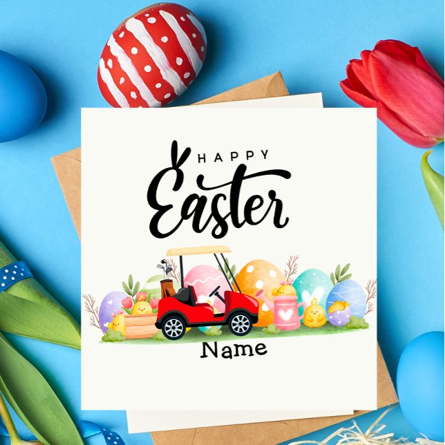 Cartes Pour Fêtes Annuelles Golf Pâques vacances pour golfeur (Créateur téléchargé)