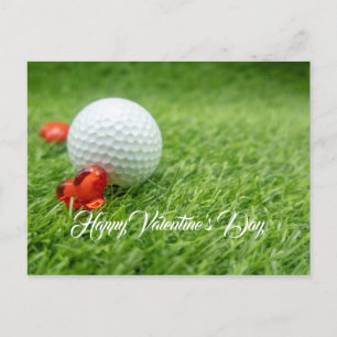 Cartes Pour Fêtes Annuelles Golf Saint Valentin avec amour et balle de golf