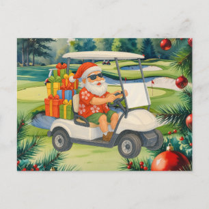 Cartes Pour Fêtes Annuelles Golf Santa Claus est golfeur Noël en Juillet