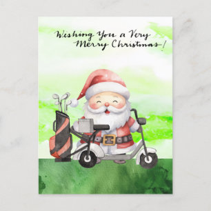 Cartes Pour Fêtes Annuelles Golf Santa Claus Golfer Noël Golf