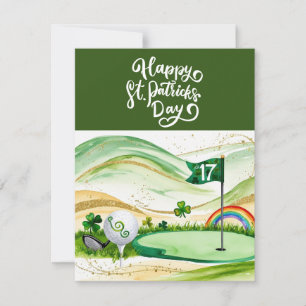 Cartes Pour Fêtes Annuelles Golf St. Patrick jour de l'eau-forte