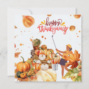 Cartes Pour Fêtes Annuelles Golf Thanksgiving Accueil d'automne pour Golfer