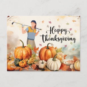 Cartes Pour Fêtes Annuelles Golf Thanksgiving Accueil d'automne pour Golfer