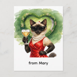 Cartes Pour Fêtes Annuelles Golfeur Joyeuse Saint-Valentin – Chat Siamois Glam