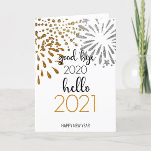 Cartes Pour Fêtes Annuelles Good Bye 2020 Bonjour 2021   Festif