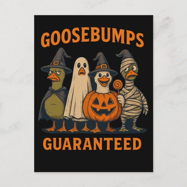 Cartes Pour Fêtes Annuelles Goosebumps garantis - Drôle Canard Halloween (Devant)