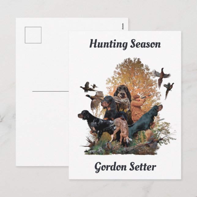 Cartes Pour Fêtes Annuelles Gordon setters, Art (Devant / Derrière)
