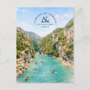 Cartes Pour Fêtes Annuelles Gorges Du Verdon   Sud-Est de la France Aquarelle