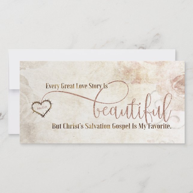 Cartes Pour Fêtes Annuelles GOSPEL LOVE STORY Écriture chrétienne Valentine's (Devant)