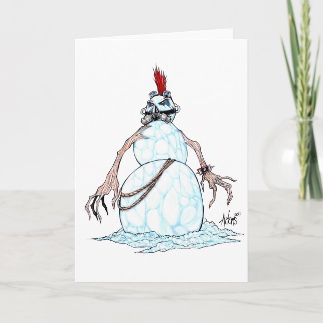 Cartes Pour Fêtes Annuelles Goth Punk Snowman (Devant)