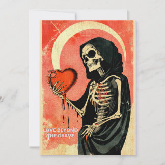 Cartes Pour Fêtes Annuelles Goth Saint-Valentin Sombre Faucheur avec Cœur