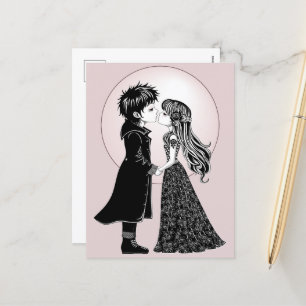 Cartes Pour Fêtes Annuelles Gothique Emo Enfants Kiss Valentine's Day