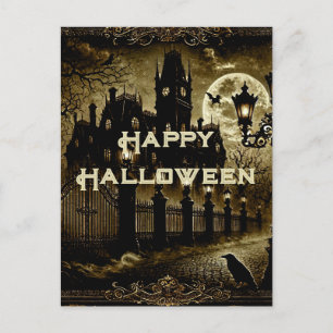 Cartes Pour Fêtes Annuelles Gothique foncé Victorien Vintage Halloween heureux