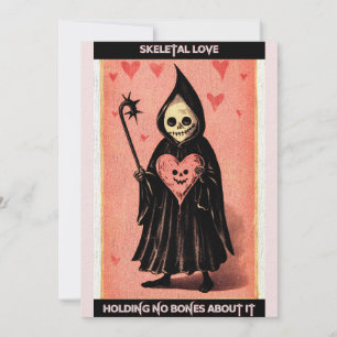 Cartes Pour Fêtes Annuelles Gothique Saint-Valentin Sombre Faucheuse avec Cœur