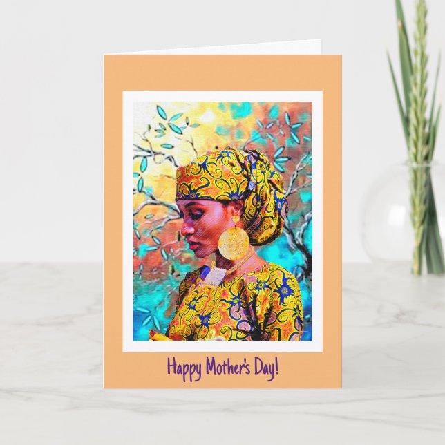 Cartes Pour Fêtes Annuelles Grâce de mère – Patrimoine africain contemporain C (Devant)