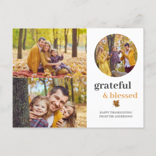 Cartes Pour Fêtes Annuelles Grâces et bienheureuses   Élégante action de grâce