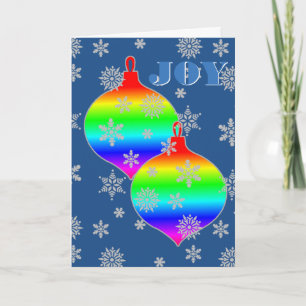Cartes Pour Fêtes Annuelles Gradient Rainbow flag ornaments JOY