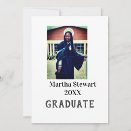 Cartes Pour Fêtes Annuelles Graduation photo name year class university simple