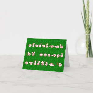 Cartes Pour Fêtes Annuelles Graffiti d'ASL aucun L rouge pour Noël sur