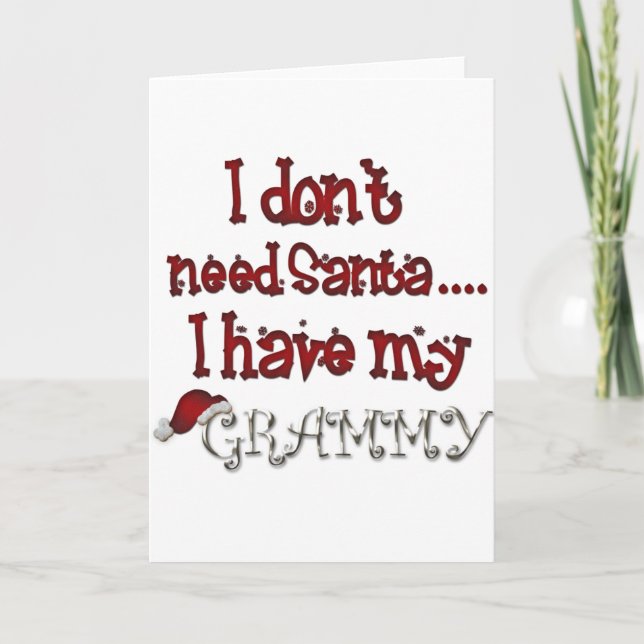 Cartes Pour Fêtes Annuelles Grammy pour Noël (Devant)